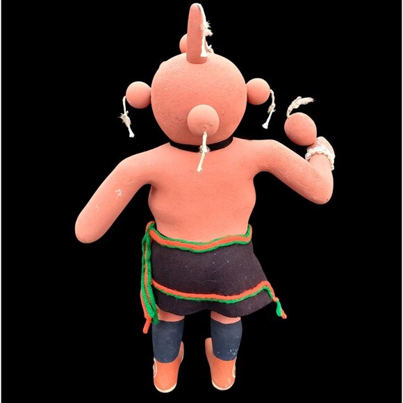 Vintage Zuni Hopi Katsina Mudhead Carved Wood Kachina Doll With Rattle by Ross - Picture 9 of 11